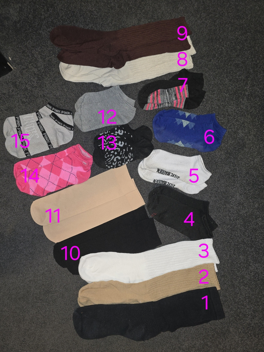 Assorted Women's No-Show & Crew Socks - Mixed Colors
